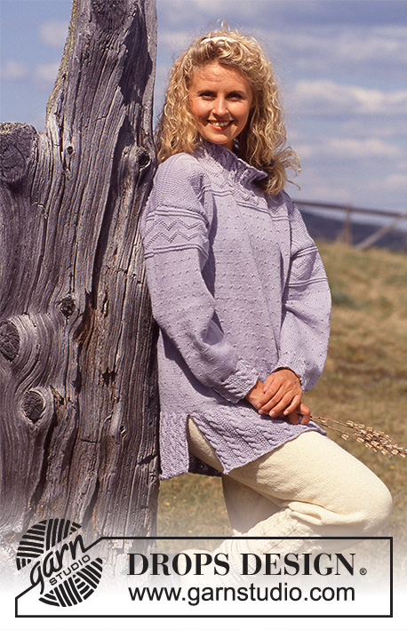 DROPS 31-24 - Sweter na drutach, ze ściegiem strukturalnym i warkoczami i spodnie na drutach, z włóczki DROPS Alpaca. Od S do L.