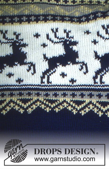 Essential Winter / DROPS 32-10 - DROPS sweater og hue til herre i Karisma med nordiske Rensdyr
