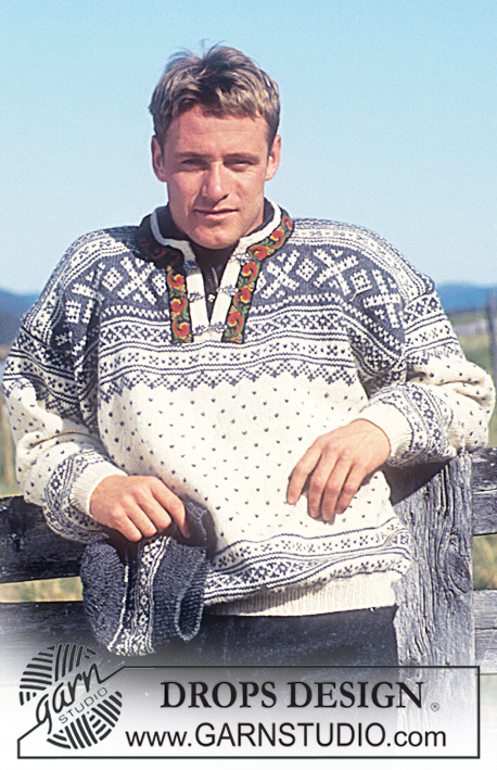 DROPS 32-20 - Nordisk DROPS sweater eller jakke til herre i Karisma med eller uden bånd. lang eller kort. Sokker hue pandebånd vanter