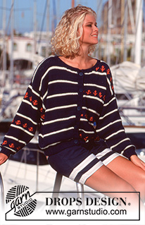 Weekend in Cannes / DROPS 34-2 - DROPS jacket and sweater with stripes and anchor motif in “Paris”. 