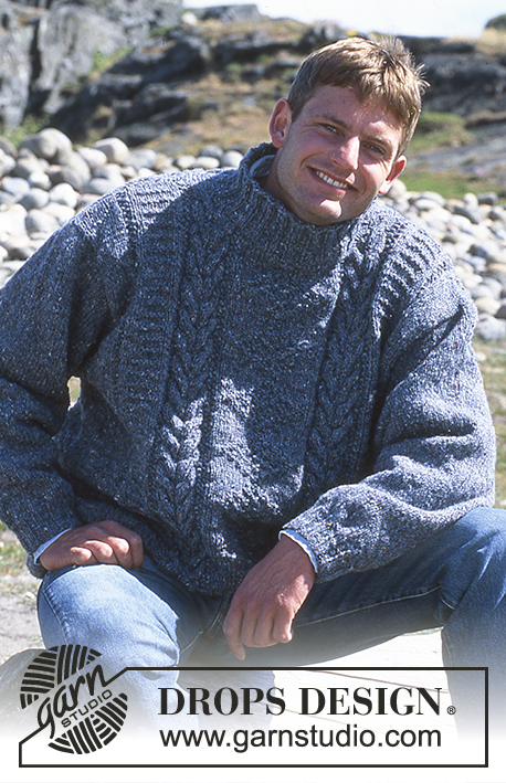 DROPS 39-27 - DROPS ladies or men’s jumper with cable pattern in “Alaska-Tweed”. Long or short version.  