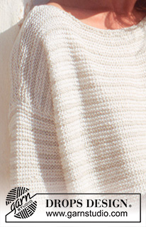 Watching Boats / DROPS 41-10 - DROPS sweater in Bomull-Lin with stripes