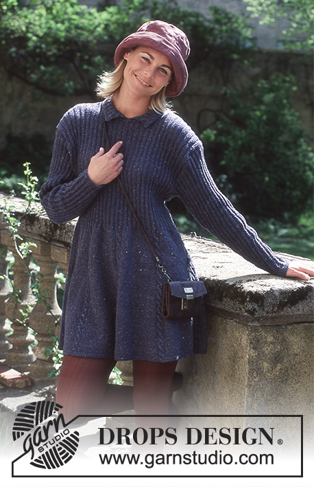 Jana / DROPS 44-9 - Knitted dress with cables in DROPS Silk-Tweed or DROPS Alpaca.