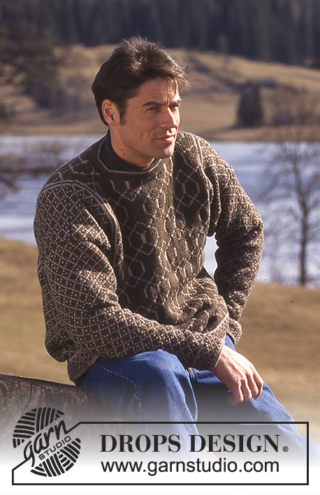 DROPS 52-15 - DROPS Sweater for men in Karisma Superwash with square neck. 