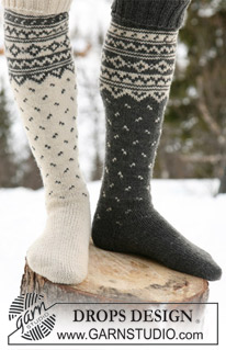 Free patterns - Men's Socks & Slippers / DROPS 52-19