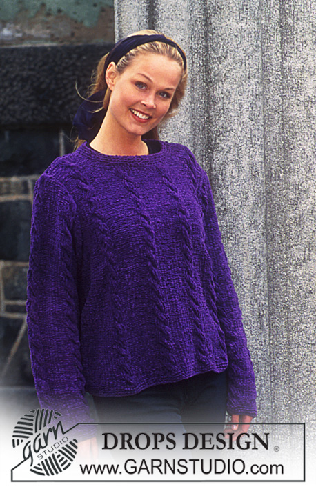 DROPS 54-7 - DROPS Sweater in COTTON CHENILLE with cables. 