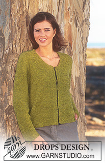 New Spring / DROPS 55-16 - DROPS Cardigan in Cotton-Frisé with zipper or buttons.