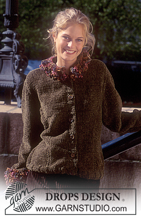 DROPS 57-16 - DROPS Cardigan in Cotton Chenille and Vamp 