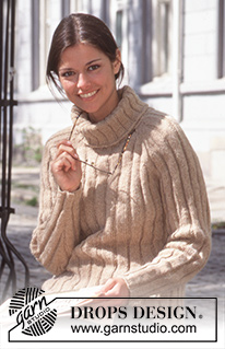 World Awaits / DROPS 58-18 - DROPS Sweater in Angora-Tweed or Soft Tweed with raglan sleeves and cowl neck.