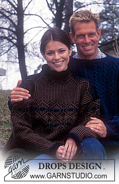 DROPS 59-21 - Damski żakardowy sweter na drutach z włóczki DROPS Karisma Superwash