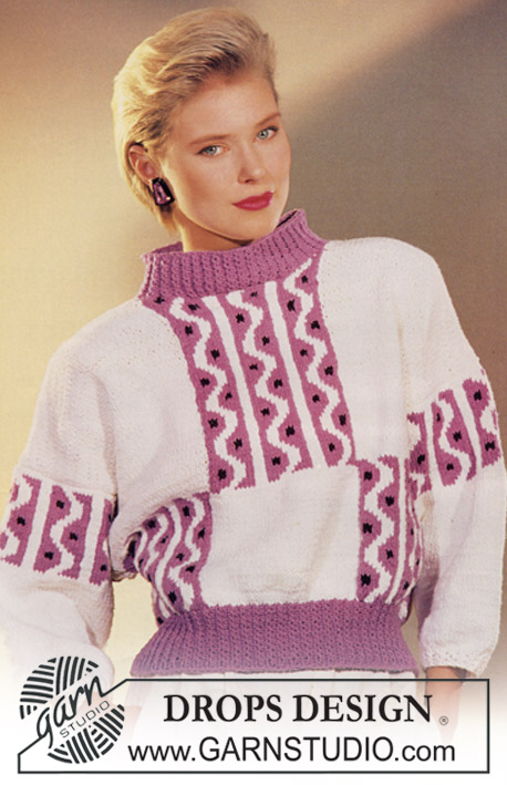 DROPS 6-1 - Drops Sweater in Paris with pattern panels