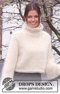 Carla Sweater / DROPS 63-18 - Knitted Cropped Pullover in DROPS Alaska and Vienna or Melody.