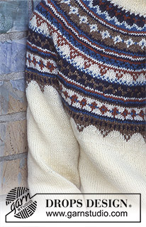 Dreamy Deer / DROPS 67-3 - Knitted pullover with Nordic pattern and round yoke in DROPS Alpaca and Silke-Tweed or Alpaca. Size: S-L