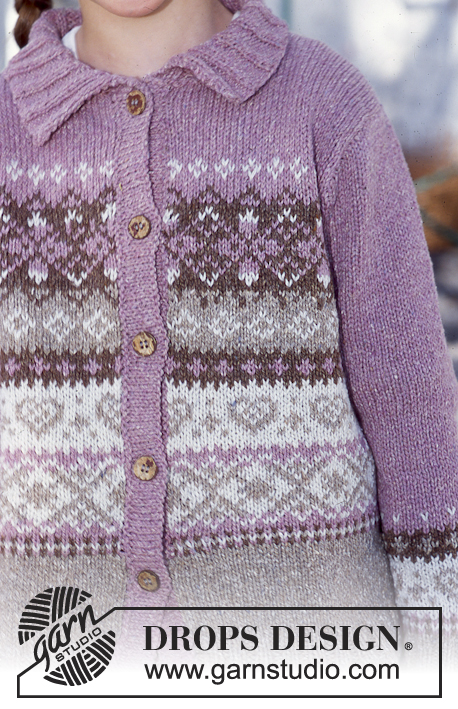 Sweet Marie / DROPS 70-6 - DROPS jakke i ”Silke-Tweed” eller BabyAlpaca Silk med nordisk stjernemønster.