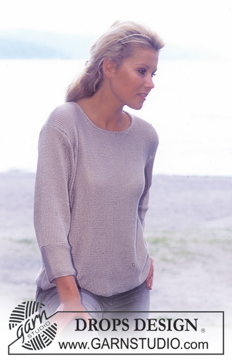 DROPS 76-23 - Enkel genser i Cotton Viscose med ¾ lange ermer.
