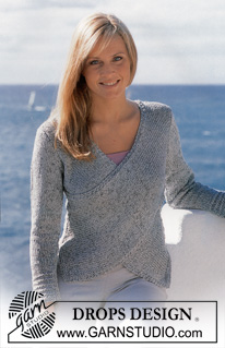 Sea Crossing / DROPS 81-28 - Jumper in Silke-tweed and Cotton Viscose with wrap-round at front