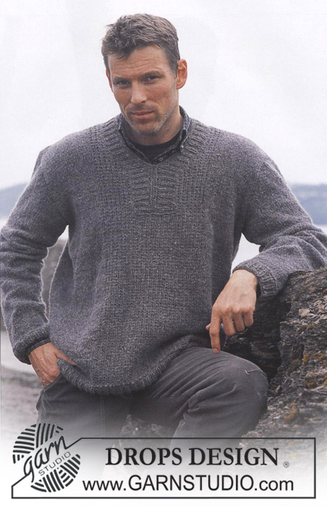 DROPS 85-16 - Knitted sweater or vest / slipover for men, in DROPS Karisma