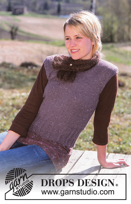 Valley Dreams / DROPS 93-29 - Vest in Alpaca and Glitter and Scarf in Vienna