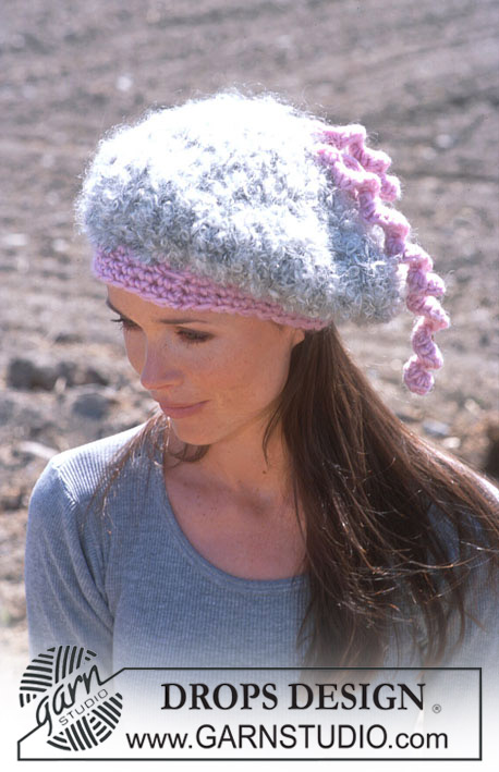 DROPS 93-42 - DROPS Crochet beret in Puddel and Snow