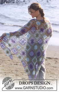 DROPS 95-38 - DROPS Crochet shawl in Vivaldi or Brushed Alpaca Silk