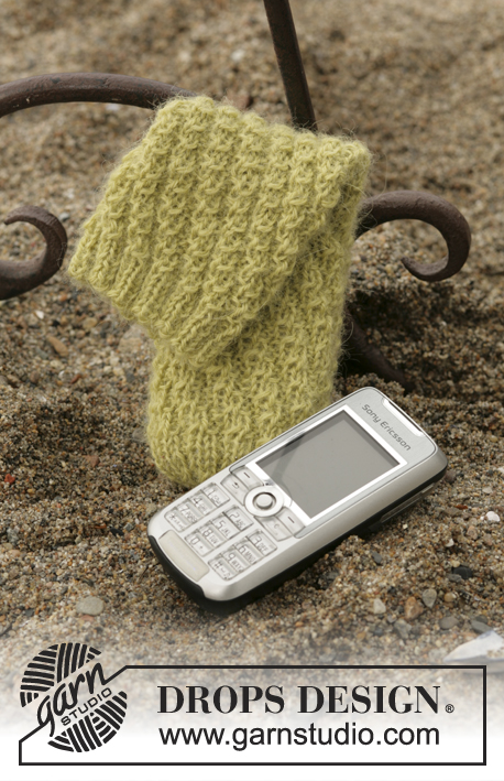 DROPS 98-51 - Housse tricotée en DROPS Alpaca pour pour téléphone