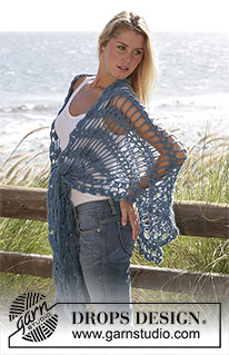 Tropical Breeze / DROPS 99-12 - Crochet DROPS shawl in 1 thread Silke-Alpaca or 2 threads BabyAlpaca Silk