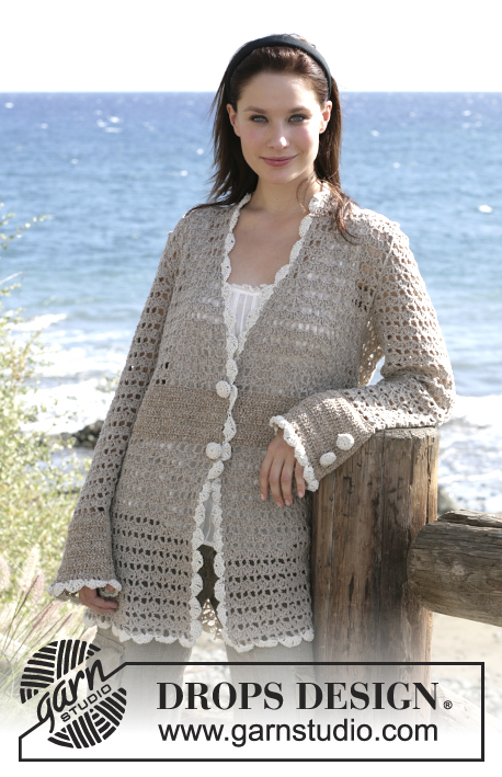Seaside Stroll / DROPS 99-8 - DROPS Crochet jacket in ”Alpaca”. Sizes S - XXXL