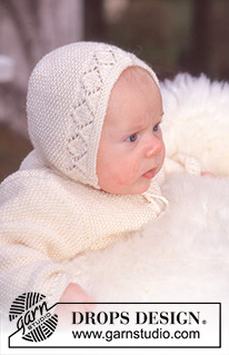 Lykkeliten / DROPS Baby 10-11 - Jacket, trousers/jumpsuit and hat in BabyMerino