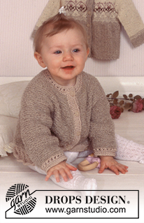 Baby Willow Jacket / DROPS Baby 11-18 - Cardigan in Cotton Frisé and Muskat. 