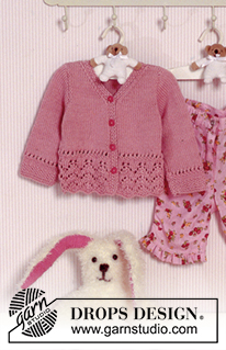 Precious Emilia / DROPS Baby 11-2 - Knitted DROPS Jacket with pattern in Muskat.