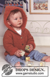 Tin Tin / DROPS Baby 11-22 - Cardigan knitted in garter sts with “Tynn Chenille” and hood in “Pelliza”.