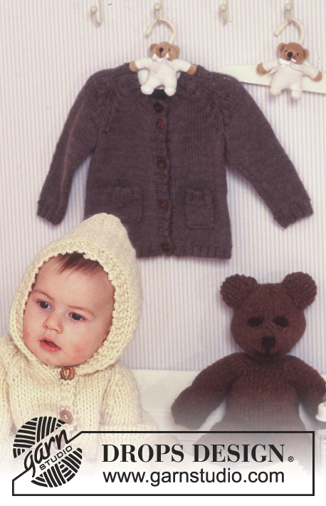 Berlin Jacket / DROPS Baby 11-26 - Rozpinany sweter na drutach, z kieszeniami i reglanowymi rękawami, z włóczki DROPS Karisma Superwash