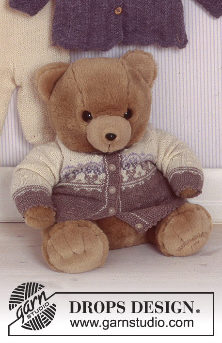 Little Ben / DROPS Baby 11-8 - Rozpinany sweter na drutach, z żakardem, z włóczki DROPS BabyMerino