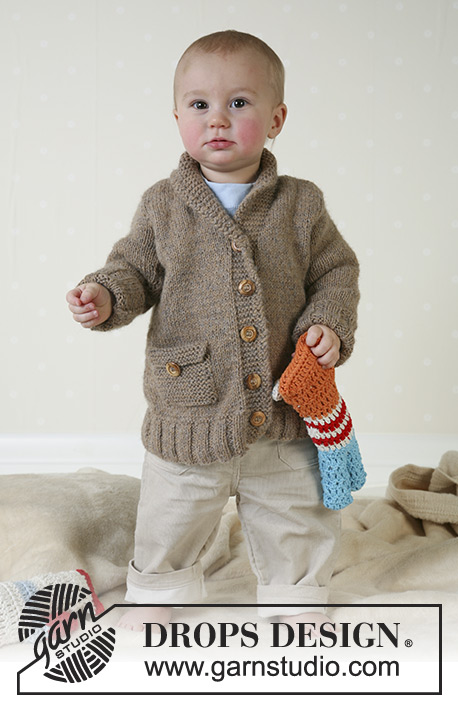 Little Alfred / DROPS Baby 13-13 - Strikket jakke til baby og barn i DROPS Alpaca. Størrelse 1 mnd - 4 år. 