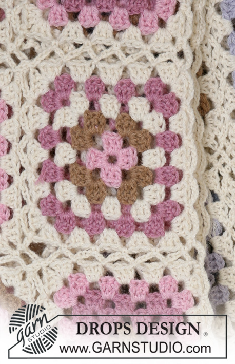 Granny's Hugs / DROPS Baby 14-24 - Crochet blanket with granny squares in 2 strands of DROPS Alpaca. Theme: Baby blanket