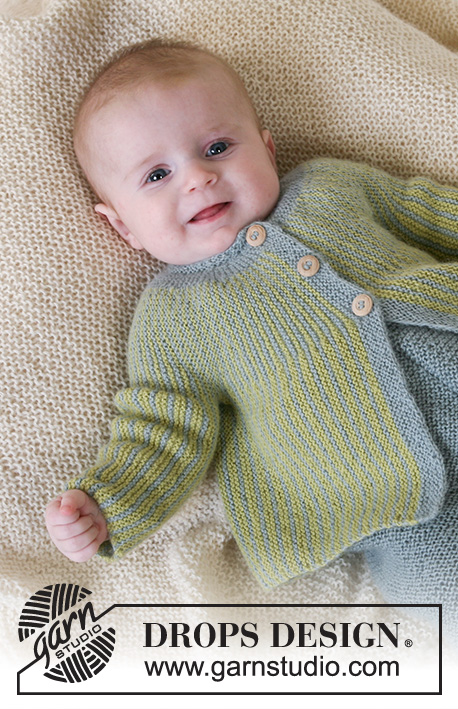 Little Fern / DROPS Baby 14-27 - Rillestrikket jakke og bukse i DROPS Alpaca. Størrelser fra 1 måned til 4 år.