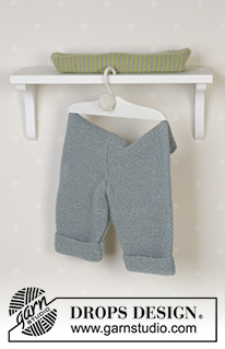 Little Fern / DROPS Baby 14-27 - Souprava: propínací raglánový svetr - kabátek a kalhoty pletené z příze DROPS Alpaca. Velikosti pro miminka i děti, od 1 měsíce do 4 let. 