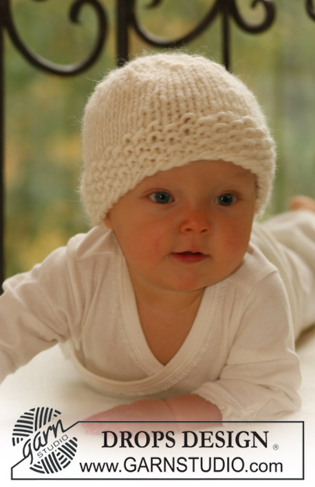 Copito de Nieve / DROPS Baby 16-14 - Stickad mössa till baby och barn i DROPS Snow. 