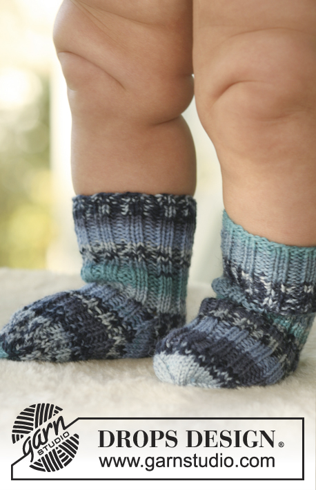 Tiny Toes / DROPS Baby 16-26 - Prjónaðir sokkar fyrir börn úr DROPS Fabel. 
Stærð: 1 mánaða - 4 ára.