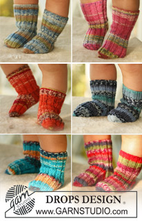 Little Jamboree Socks / DROPS Baby 16-27 - Meias tricotadas em DROPS Fabel para bebés e crianças