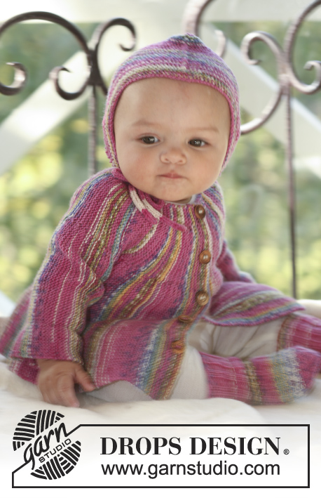 Little Jamboree / DROPS Baby 16-3 - Conjunto de chaqueta tejida de lado a lado, calcetas y gorro para bebé y niños en DROPS Fabel

