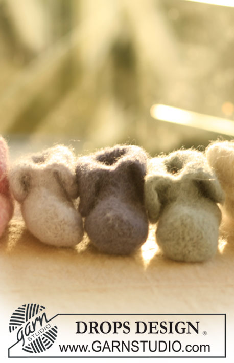 Howdy / DROPS Baby 17-12 - Felted slippers for baby and children in 2 threads DROPS Alpaca