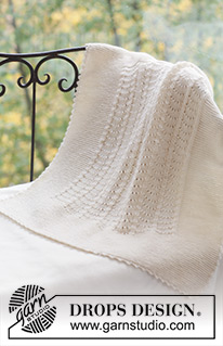 Princess Chantilly / DROPS Baby 18-30 - Knitted baby blanket with wave pattern in DROPS Merino Extra Fine