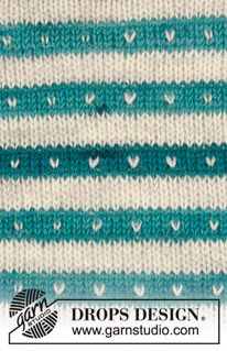 Hello Stripes / DROPS Baby 19-3 - Settet består av:
Strikket Fanagenser med flerfarget mønster og raglan, bukse og sokker i DROPS Fabel.