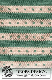 Hello Stripes / DROPS Baby 19-3 - Completo per neonati e bambini lavorato ai ferri formato da maglione a strisce, puntini e maniche raglan, pantaloni e calze in DROPS Fabel.