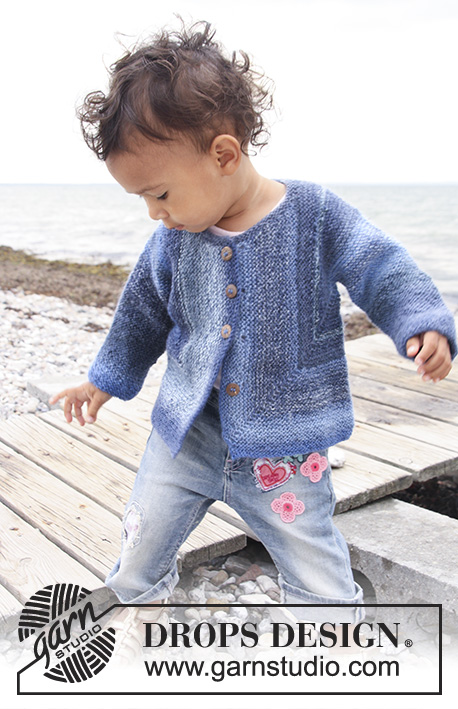 Tamzyn / DROPS Baby 20-15 - Niemowlęcy i dziecięcy sweter na drutach, ściegiem francuskim, z włóczki DROPS  Delight