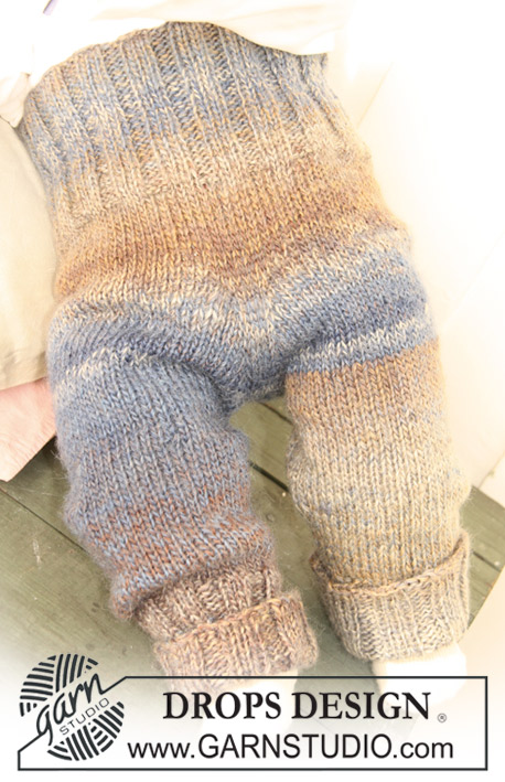 DROPS Baby 20-7 - Dětské kalhoty pletené z dvojité příze DROPS Delight 

