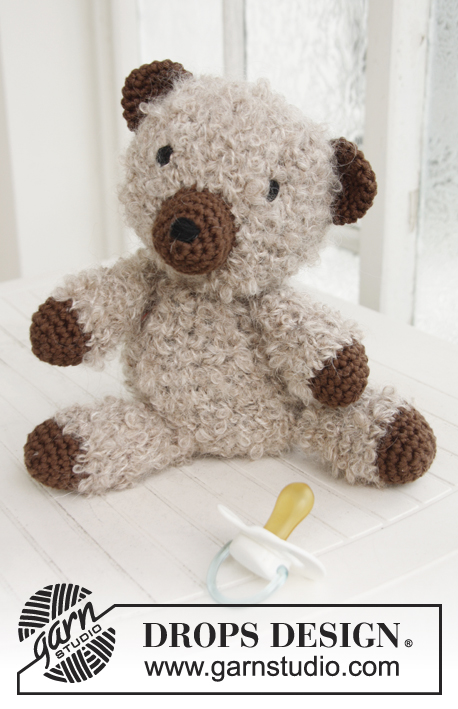 Paddy / DROPS Baby 21-10 - Crochet teddy bear in 1 thread DROPS Puddel or 2 threads DROPS Alpaca Boucle and DROPS Paris