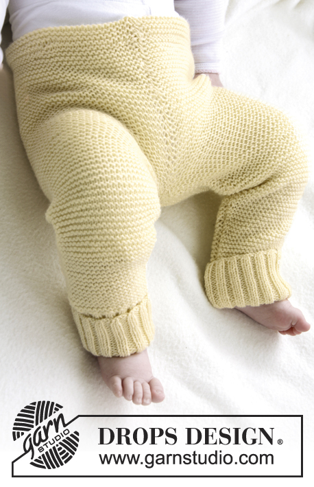 Honey Suckle Tights / DROPS Baby 21-13 - Pantalón de punto en punto musgo para bebé y niños en DROPS BabyMerino