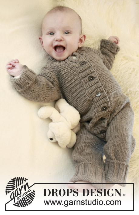 Happy Days / DROPS Baby 21-23 - Combinaison au tricot pour bébé et enfant, avec emmanchures raglan, en DROPS Merino Extra Fine